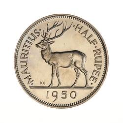 Proof Coin - 1/2 Rupee, Mauritius, 1950