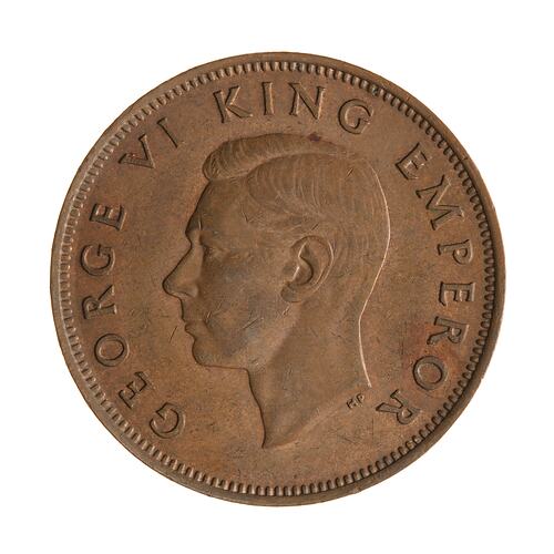 Coin - 1/2 Penny, New Zealand, 1944