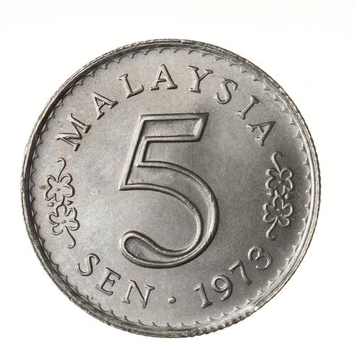 Coin - 5 Sen, Malaysia, 1973