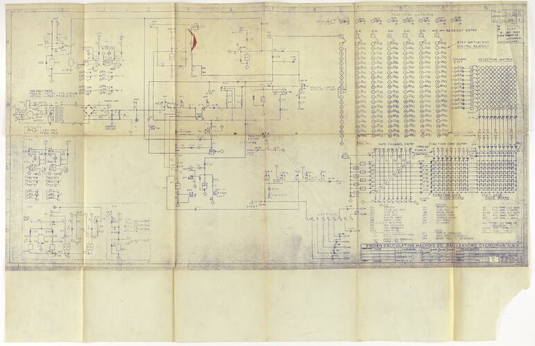 Blueprint - Friden, Flexowriter, Schematic Wiring Diagram, 1955-1964