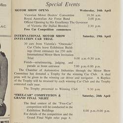 Catalogue - International Motor Show, Melbourne, Apr 1958
