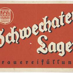 Label - Schwechater Lager, circa 1950s