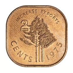 Coin - 2 Cents, Swaziland, 1975