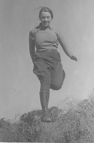 Hope Macpherson, Suspended Mid Air while Running, Wilson's Promontory, Victoria, 1950