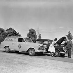 Negative - Royal Automobile Club of Victoria, Patrol Service Vehicle, South Yarra, Victoria, 1958