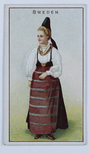 Card National Costume Sweden Female Circa 1900