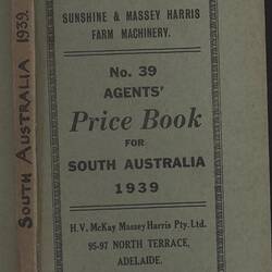 Blue cover of booklet with dark printed border and text.