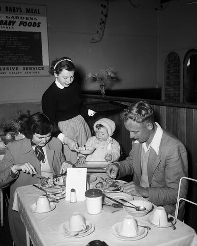 Family Dining in a Cafe, Melbourne, Victoria, 1956