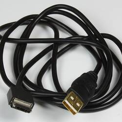 Black electrical cable with USB.