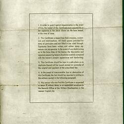 Single yellow page with black printed text.