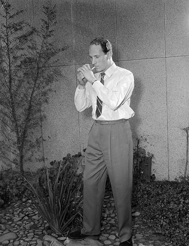 Portrait of Man Smoking, Melbourne, Victoria, Jul 1958