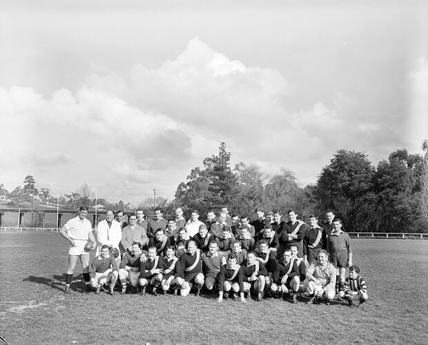 Group Portrait of Football Team, Eltham, Victoria, Jul 1958