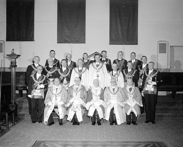 Group Portrait, Masonic Lodge, Melbourne, Victoria, Apr 1957