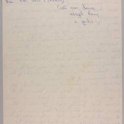 Letter - To Mary & Jim Ward from Hazel & Ray Selby, on board 'Canberra', post 1962