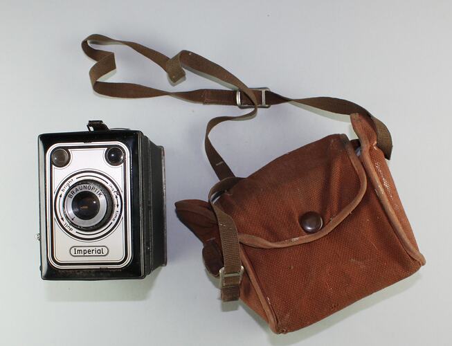 Box Camera & Case - 'Imperial' Brand, circa 1940s