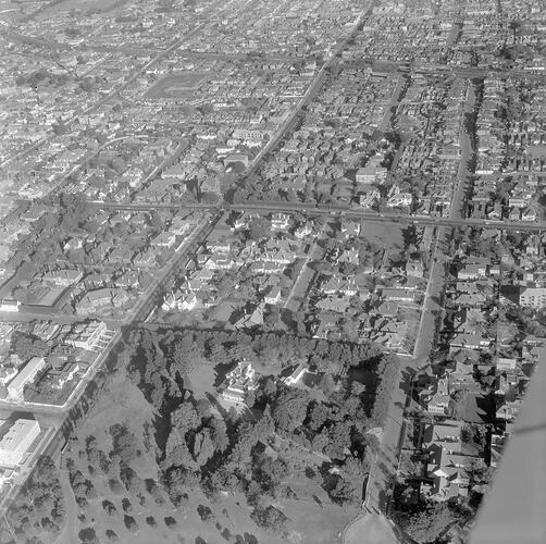 Negative - Aerial View of Como House & Garden, South Yarra, Victoria, 02 Jun 1958