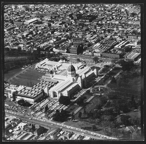 Photograph - Aerial View of the Royal Exhibition Building, Carlton, Victoria, Apr 1962