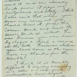 Page of handwritten letter.