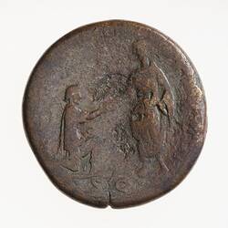 Coin - Sestertius, Emperor Hadrian, Ancient Roman Empire, 134-138 AD