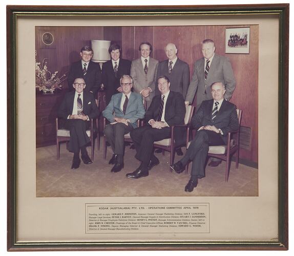 Kodak (Australasia) Pty Ltd, Operations Committee, April 1979, framed