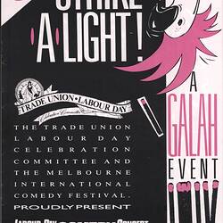Booklet - Victorian Arts Centre, 'Strike A Light', 1987