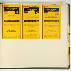 Scrapbook - Kodak Australasia Pty Ltd, Labels, 'Safelights, Filters, Misc. Labels', Abbotsford, 1960 - 1962