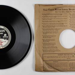 Disc Recording - Edison, Double-Sided, 'Se Vano, Se Vano E Il Pregare' & 'Egli E Bel Come Il Ciel', 1922-1929