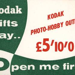 Price Ticket - Kodak Australasia Pty Ltd, 'Kodak Photo-Hobby Outfit', circa 1960s