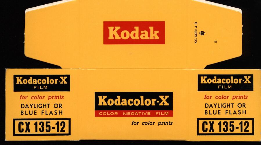 Yellow flatpack box with red and black text.