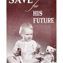 Pamphlet cover with photo of child and teddy bear