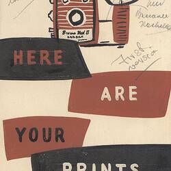 Design Layout - Film Wallet, Kodak Australasia Pty Ltd, 'Here Are Your Prints', circa 1960s