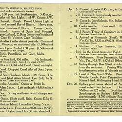 Booklet - Shipboard Log, New Australia, Shaw Savill Line, Southampton, 17 Nov 1951