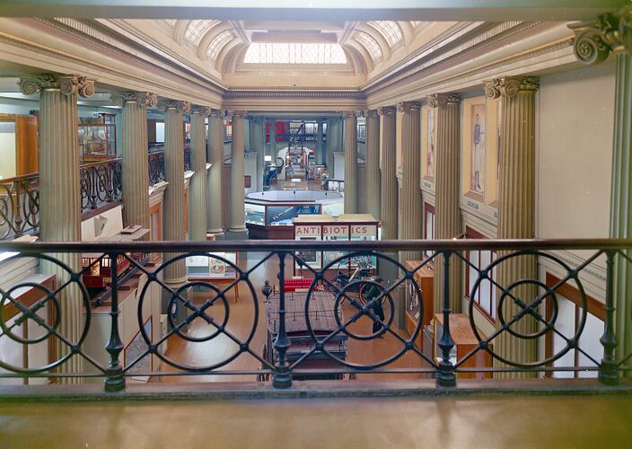 View of Queen's Hall from balcony, Institute of Applied Science (Science Museum), Melbourne, 1968