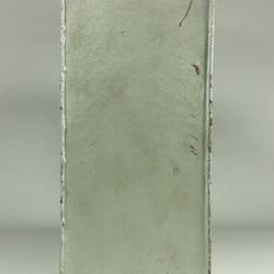 Back of rectangular metal box.