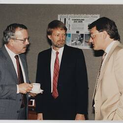 Photograph - Kodak Australasia Pty Ltd, Ken Gifkins in Discussion, Technical Centre, Coburg, 1986-1987