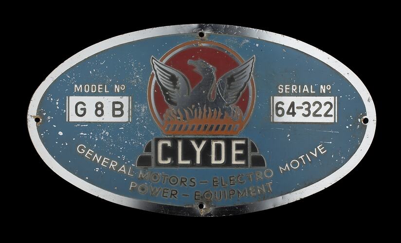 Locomotive Builders Plate - Clyde Engineering Co. Ltd., Granville Works, New South Wales, 1964