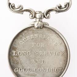 Medal - Queensland Long Service & Good Conduct Medal, Specimen, Queen Victoria, Queensland, Australia, 1895-1901 - Reverse