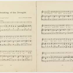 Double page printed music sheet. Page 2 and 3.