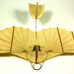 Model of off-white glider. View from above.