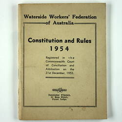 Front cover of printed booklet.