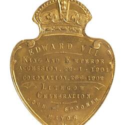 Medal - Edward VII Coronation, Lithgow, 1902 AD