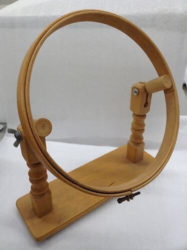 Wooden embroidery hoop.