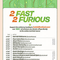 Isol-Aid Online Music Festival, Edition 22, Designed by Sebastian White, 16 August 2020