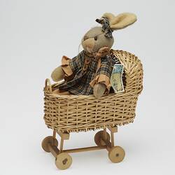 Miniature Pram & Rabbit Doll - Mirka Mora, circa 1960s