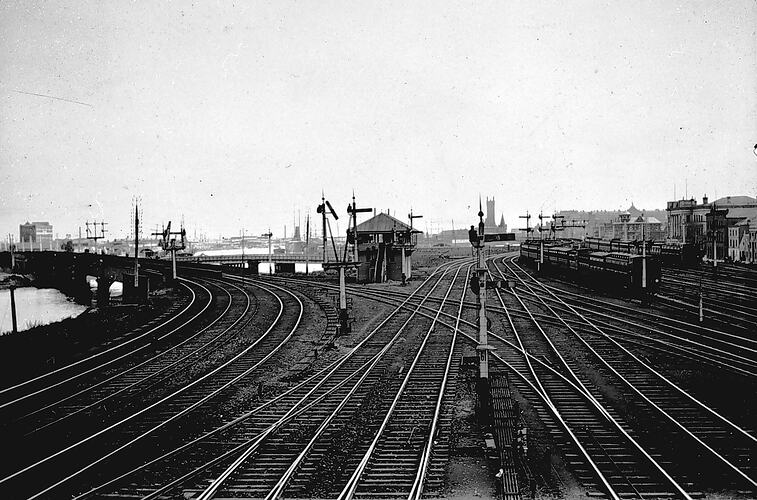 View west from Flinders St Station, 1899,