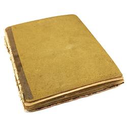 Plain front brown card cover of album.