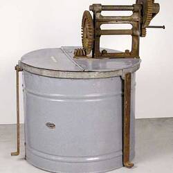 Hand operated spin dryer manufactured by A. Hands.