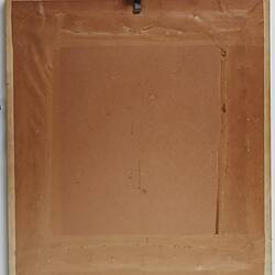 Back of framed picture. Brown paper covering.