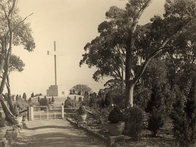 Photograph - Memorial Cross, Mt. Macedon