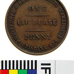 Token - 1 Penny, 'The Golden Fleece', E.F. Dease, Draper, Launceston, Tasmania, Australia, circa 1855